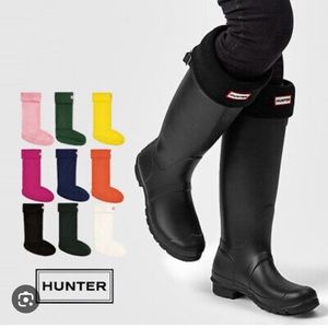 Hunter black fleece tall boot socks, size large